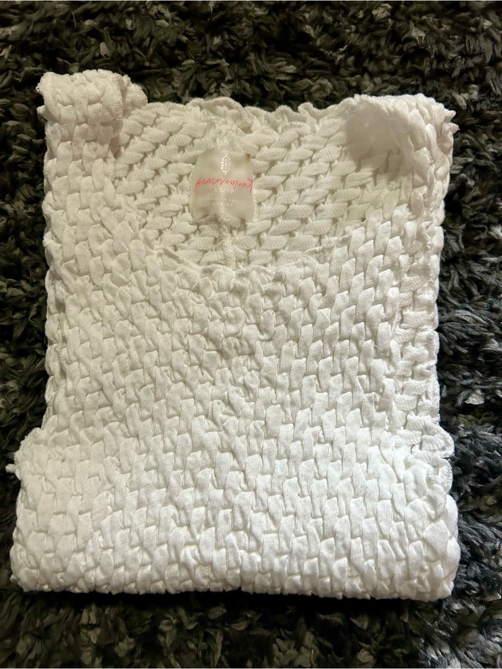 FP Movement by Free People White Textured Cropped Tank